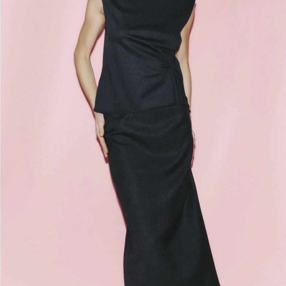 Elegant Gray Women's Skirt 2Piece Set - Picture 3 of 9